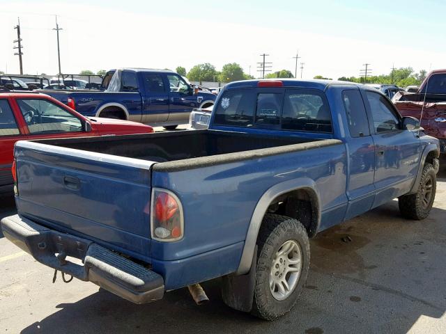 1B7GG12X02S562790 - 2002 DODGE DAKOTA BAS BLUE photo 4