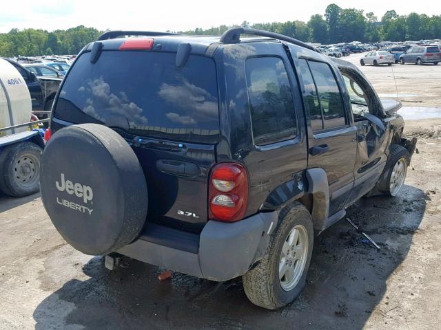 1J4GL48K05W631011 - 2005 JEEP LIBERTY SP BLACK photo 4