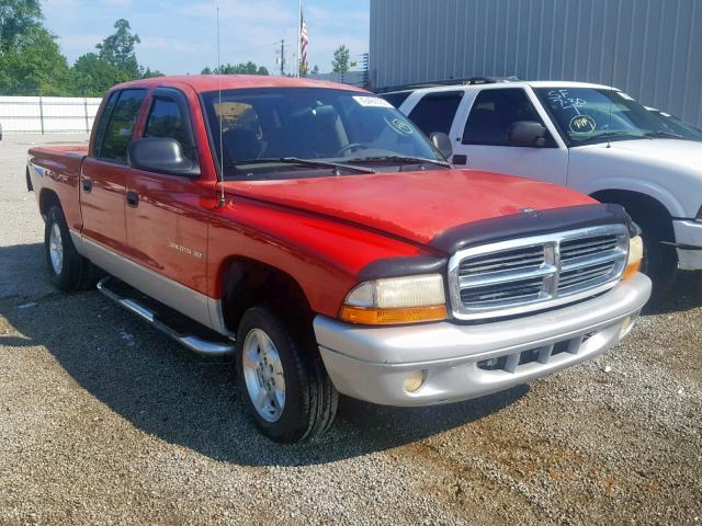 1B7HL48N02S562053 - 2002 DODGE DAKOTA QUA RED photo 1