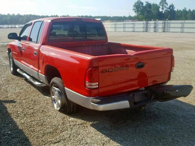 1B7HL48N02S562053 - 2002 DODGE DAKOTA QUA RED photo 3