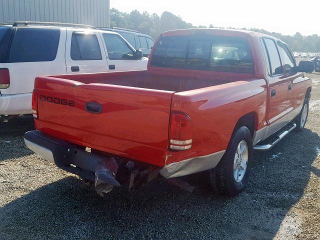 1B7HL48N02S562053 - 2002 DODGE DAKOTA QUA RED photo 4