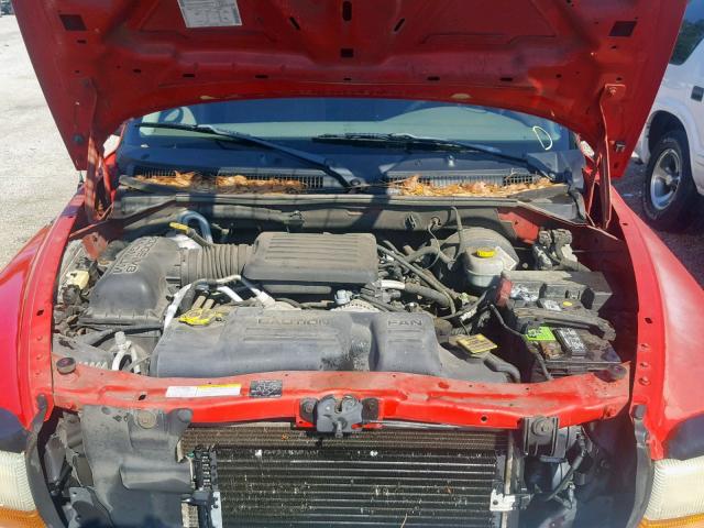 1B7HL48N02S562053 - 2002 DODGE DAKOTA QUA RED photo 7