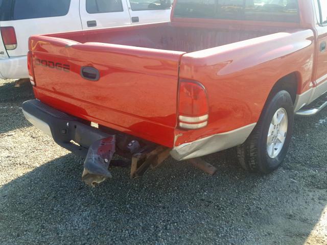 1B7HL48N02S562053 - 2002 DODGE DAKOTA QUA RED photo 9