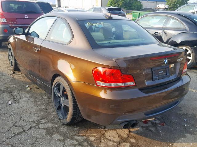 WBAUC9C52CVM12669 - 2012 BMW 135 I BROWN photo 3