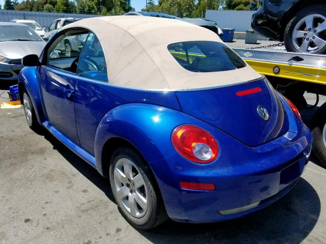 3VWRG31Y17M401330 - 2007 VOLKSWAGEN NEW BEETLE BLUE photo 3