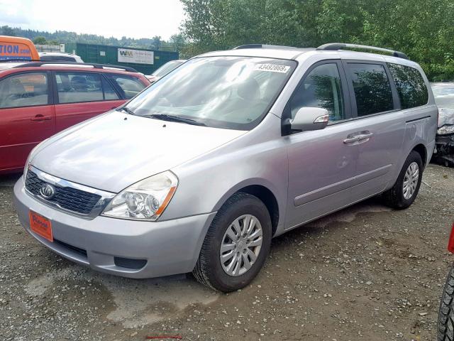 KNDMG4C77B6370651 - 2011 KIA SEDONA LX SILVER photo 2