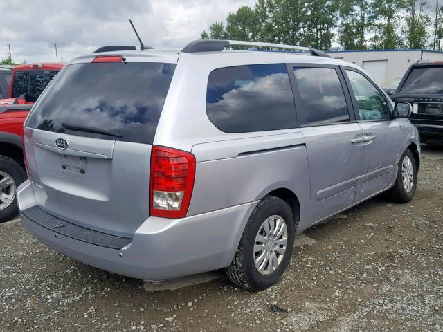 KNDMG4C77B6370651 - 2011 KIA SEDONA LX SILVER photo 4