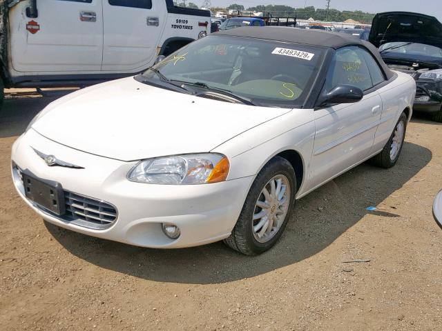 1C3EL55T13N577810 - 2003 CHRYSLER SEBRING LX WHITE photo 2