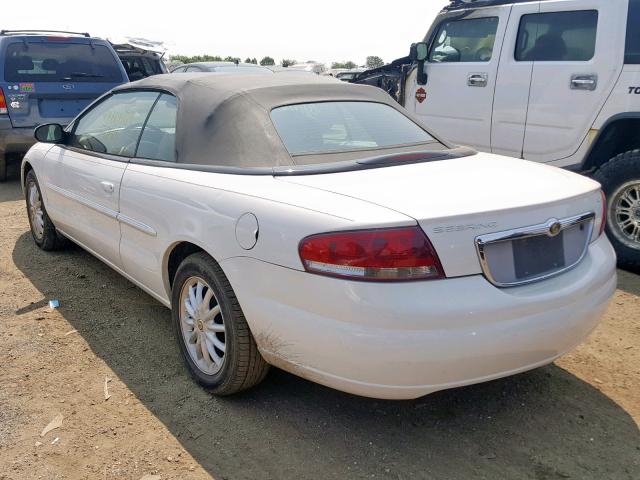 1C3EL55T13N577810 - 2003 CHRYSLER SEBRING LX WHITE photo 3