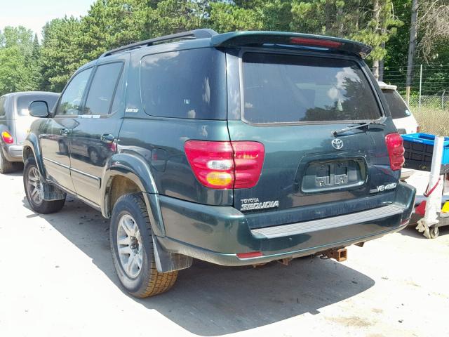 5TDBT48A51S010073 - 2001 TOYOTA SEQUOIA LI GREEN photo 3