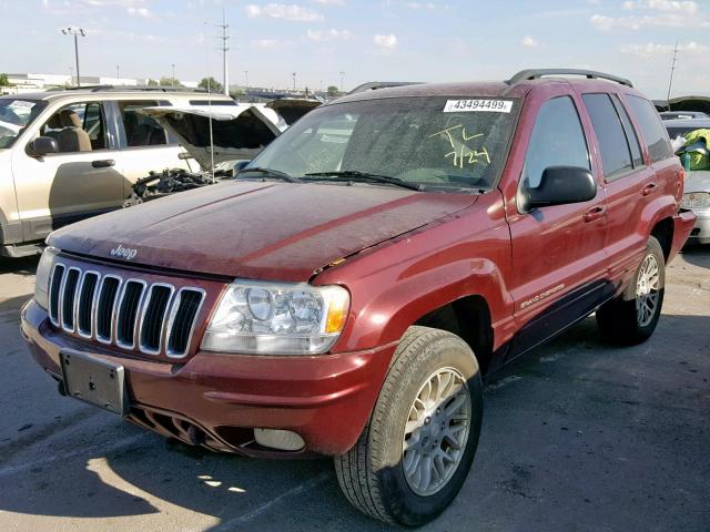 1J8GW58N53C577323 - 2003 JEEP GRAND CHER BURGUNDY photo 2