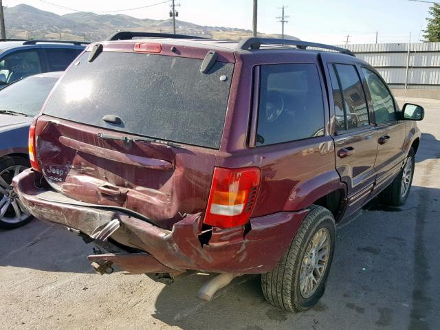 1J8GW58N53C577323 - 2003 JEEP GRAND CHER BURGUNDY photo 4