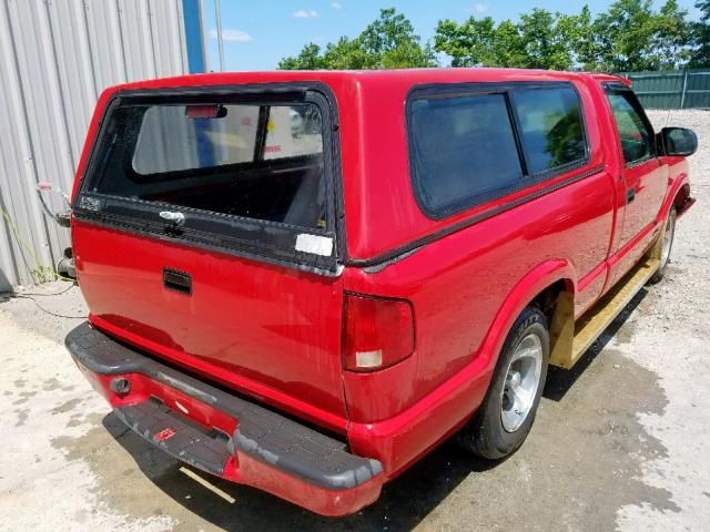 1GCCS1443WK149901 - 1998 CHEVROLET S TRUCK S1 RED photo 4