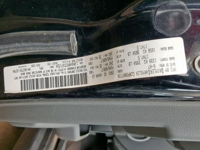 1J8HG48P27C671520 - 2007 JEEP COMMANDER BLACK photo 10