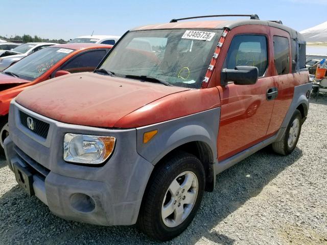 5J6YH18504L001729 - 2004 HONDA ELEMENT EX ORANGE photo 2