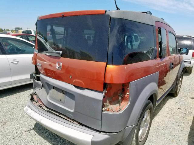 5J6YH18504L001729 - 2004 HONDA ELEMENT EX ORANGE photo 4