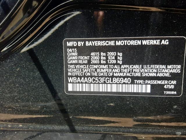 WBA4A9C53FGL86940 - 2015 BMW 428 I BLACK photo 10