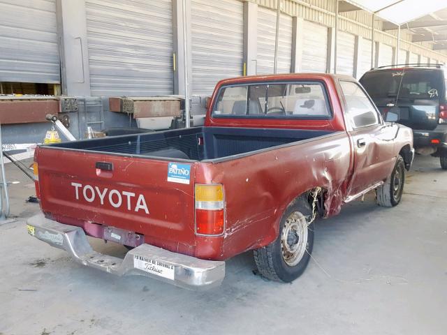 JT4RN81A4L5071661 - 1990 TOYOTA PICKUP 1/2 RED photo 4