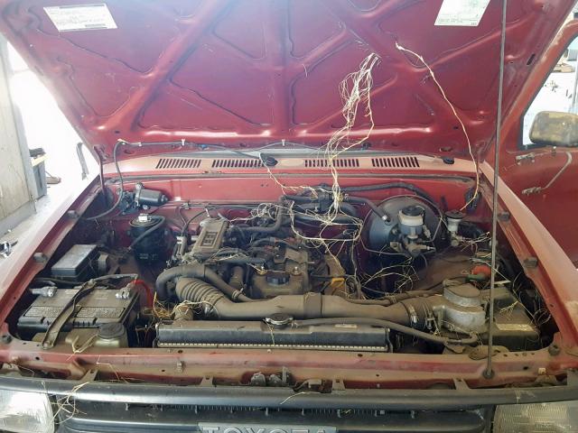 JT4RN81A4L5071661 - 1990 TOYOTA PICKUP 1/2 RED photo 7