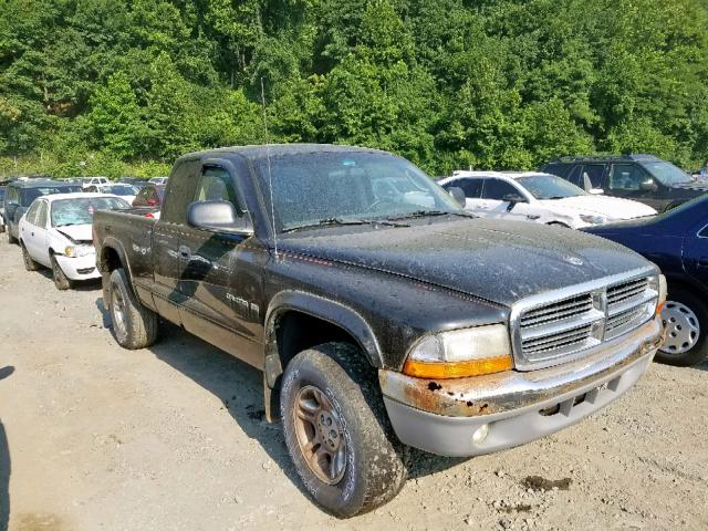 1B7GG22XX1S296666 - 2001 DODGE DAKOTA BLACK photo 1