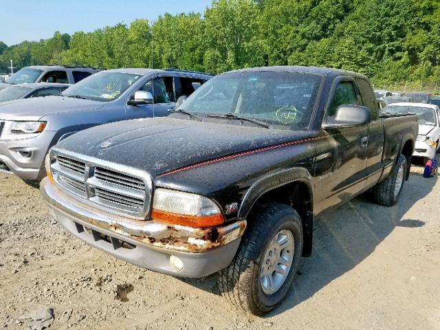 1B7GG22XX1S296666 - 2001 DODGE DAKOTA BLACK photo 2