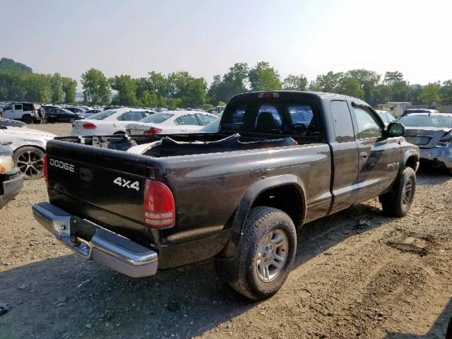 1B7GG22XX1S296666 - 2001 DODGE DAKOTA BLACK photo 4