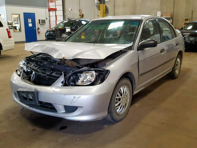 1HGES16394L017389 - 2004 HONDA CIVIC DX V SILVER photo 2