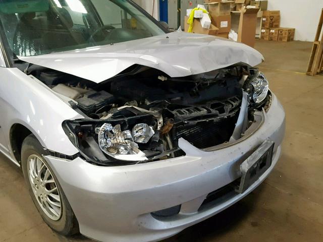 1HGES16394L017389 - 2004 HONDA CIVIC DX V SILVER photo 9