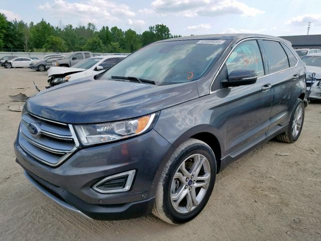 2FMPK4K87FBB26085 - 2015 FORD EDGE TITAN GRAY photo 2