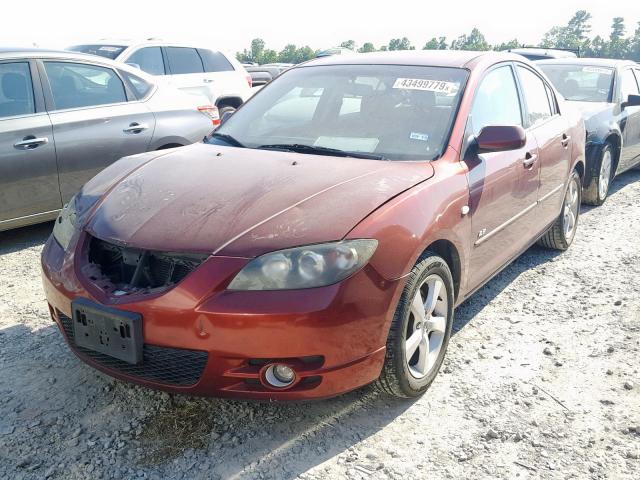 JM1BK323561487484 - 2006 MAZDA 3 S MAROON photo 2