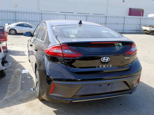 KMHC75LC5JU066433 - 2018 HYUNDAI IONIQ SEL BLACK photo 3