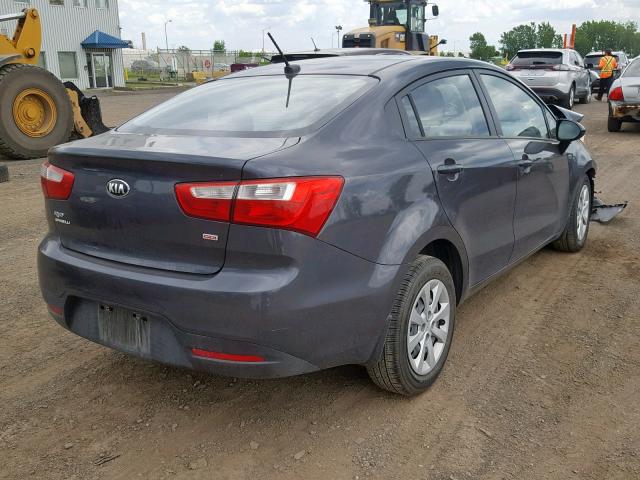 KNADM4A32F6445221 - 2015 KIA RIO LX CHARCOAL photo 4