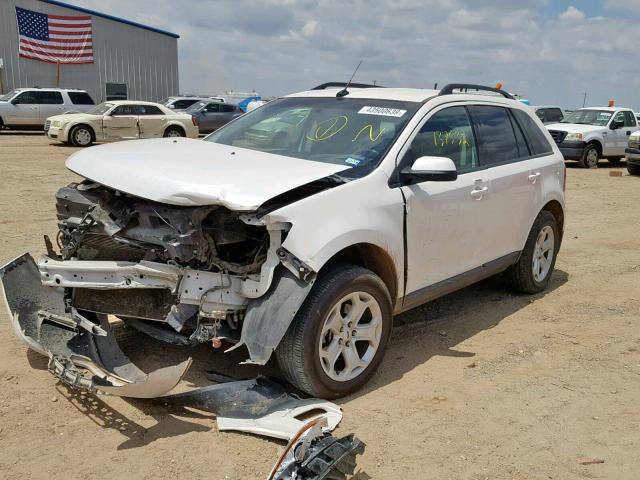 2FMDK4JC2DBA28734 - 2013 FORD EDGE SEL WHITE photo 2