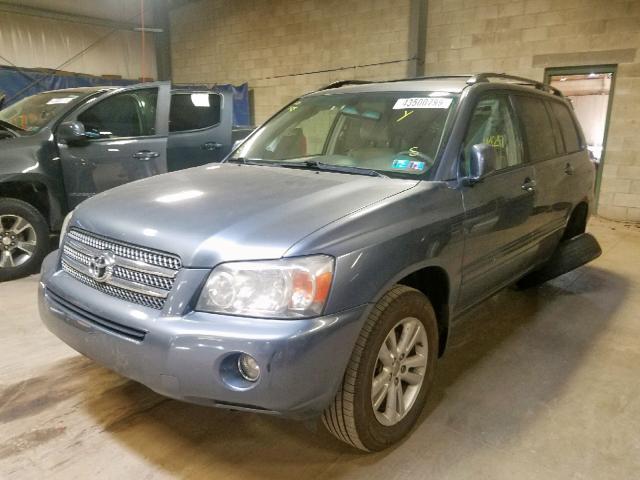 JTEEW21A960015737 - 2006 TOYOTA HIGHLANDER BLUE photo 2