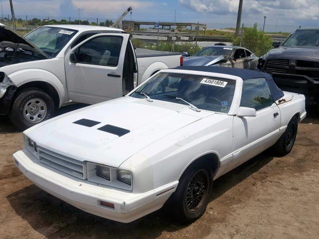 1MHBP79M9FF612188 - 1985 MERCURY CAPRI WHITE photo 2