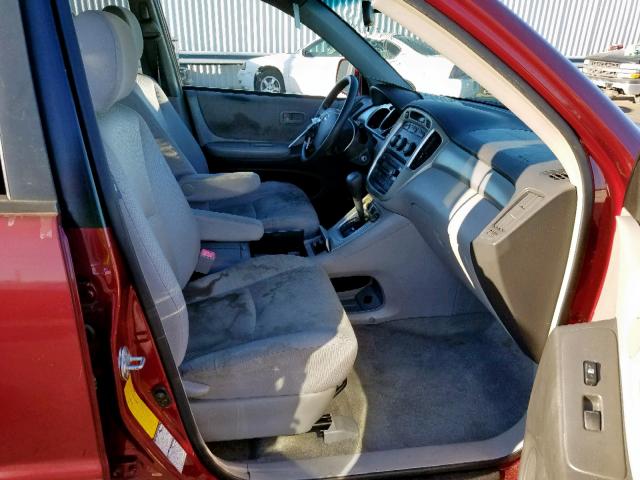 JTEEP21AX40057814 - 2004 TOYOTA HIGHLANDER RED photo 5