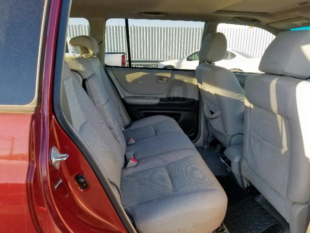 JTEEP21AX40057814 - 2004 TOYOTA HIGHLANDER RED photo 6