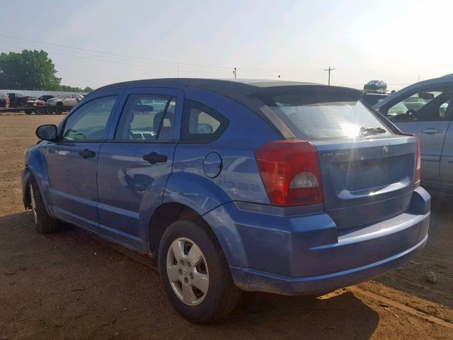 1B3HB28B77D288117 - 2007 DODGE CALIBER BLUE photo 3