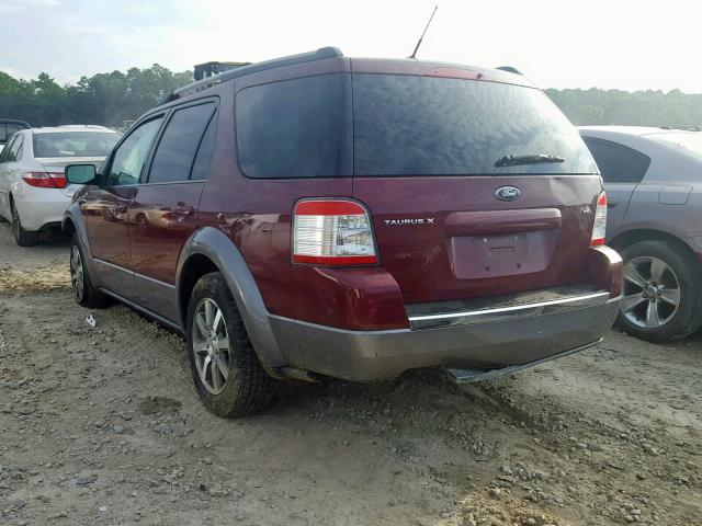 1FMDK02W58GA30431 - 2008 FORD TAURUS X S BURGUNDY photo 3