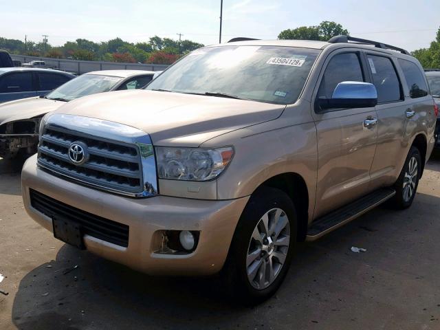 5TDKY5G14AS028864 - 2010 TOYOTA SEQUOIA LI BEIGE photo 2