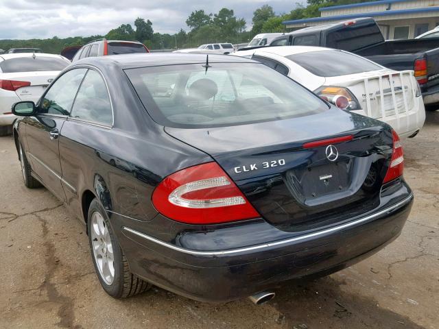 WDBTJ65J14F097807 - 2004 MERCEDES-BENZ CLK 320C BLACK photo 3