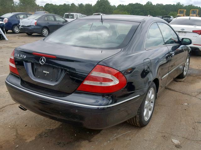 WDBTJ65J14F097807 - 2004 MERCEDES-BENZ CLK 320C BLACK photo 4