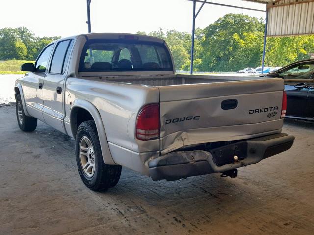 1D7HL38X43S225999 - 2003 DODGE DAKOTA QUA SILVER photo 3