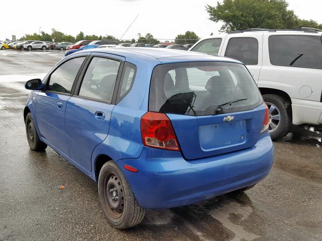 KL1TD62635B467485 - 2005 CHEVROLET AVEO BASE Көк фото 3