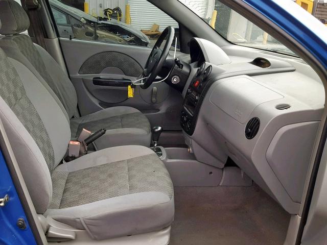 KL1TD62635B467485 - 2005 CHEVROLET AVEO BASE Көк фото 5