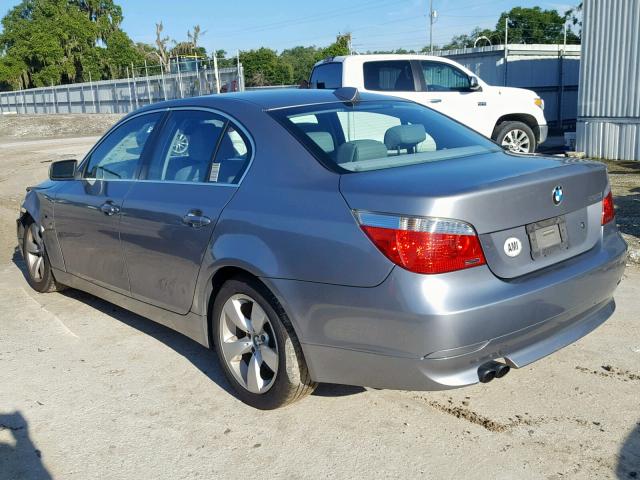 WBANE53507CW65515 - 2007 BMW 525 I GRAY photo 3