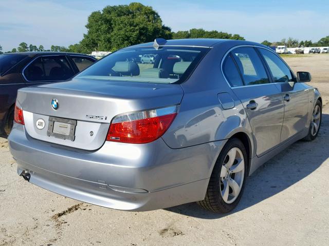 WBANE53507CW65515 - 2007 BMW 525 I GRAY photo 4