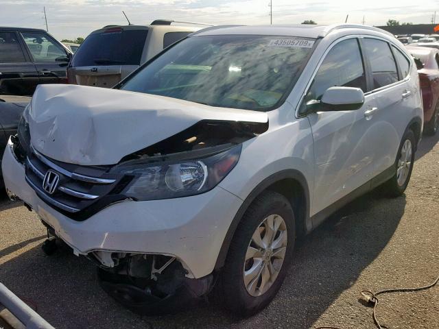 5J6RM4H71DL076734 - 2013 HONDA CR-V EXL WHITE photo 2