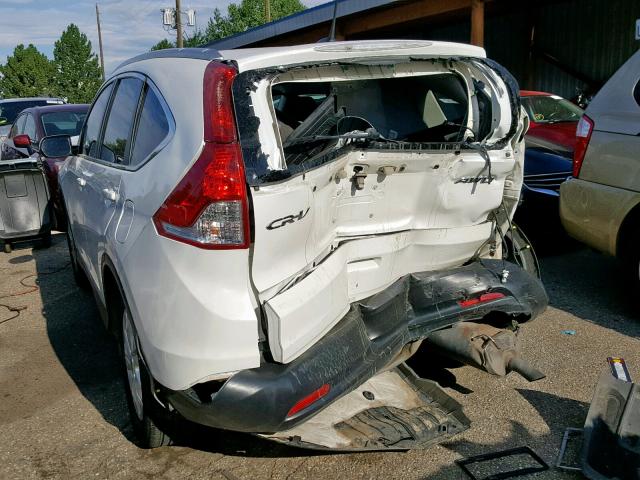 5J6RM4H71DL076734 - 2013 HONDA CR-V EXL WHITE photo 3