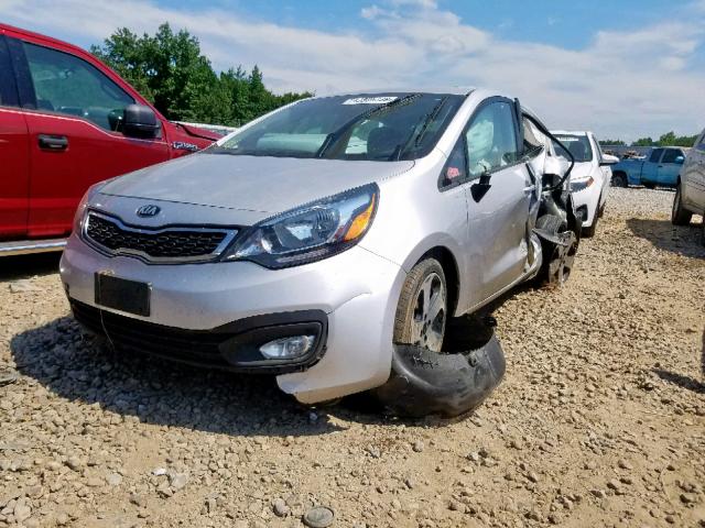 KNADN4A37F6468619 - 2015 KIA RIO EX SILVER photo 2